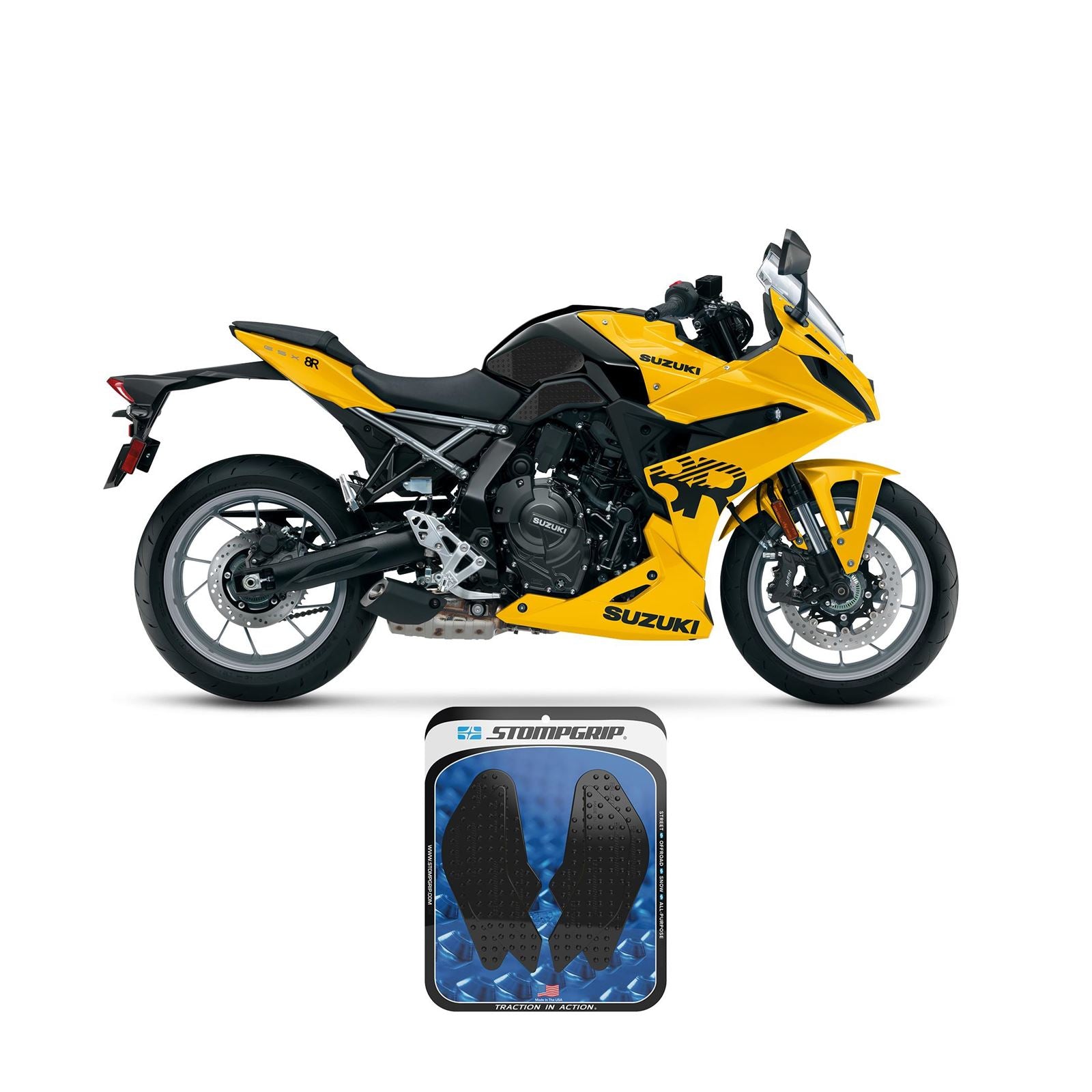 Stompgrip Tank Pad Kit - Volcano - Black for Suzuki [MPN: 55-10-0210B]_1548221