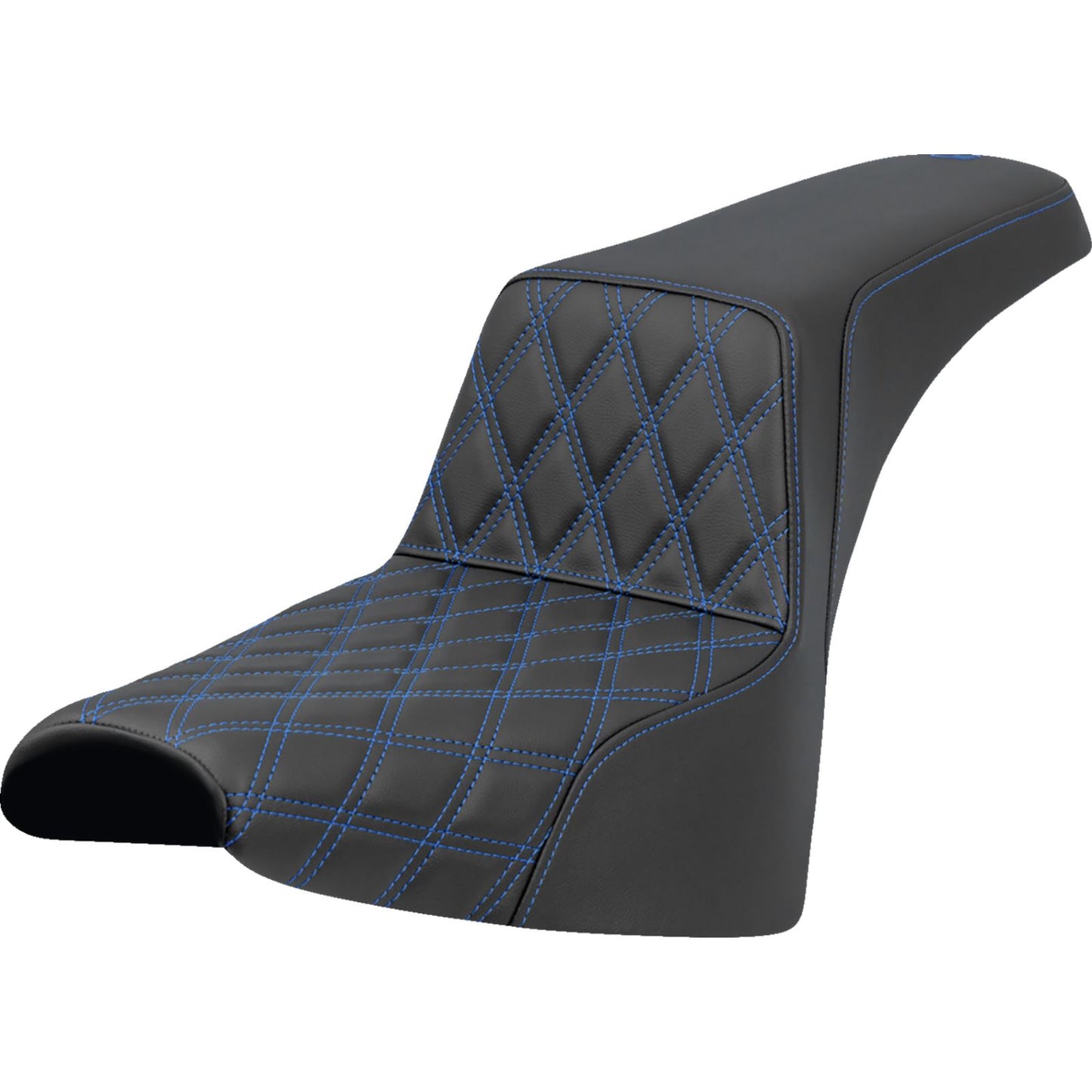 Saddlemen Step-Up Seat - Front Lattice Stitch - Blue Stitch FXST/FXBB '18-'25 818-30-17201_1547552