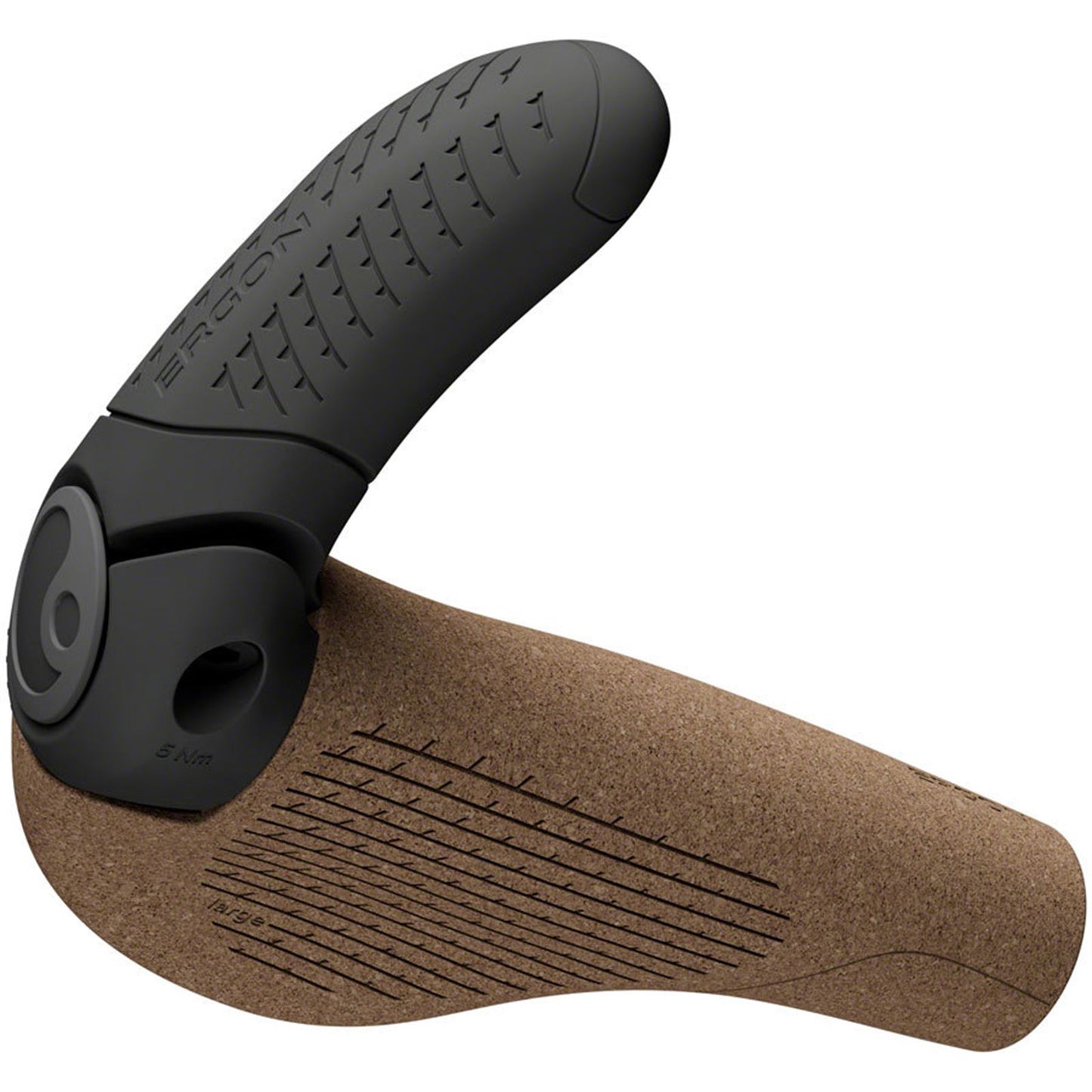 Ergon GP3 Evo BioKork Grips - Lock-On - Large- Black/Tan [MPN: 42410338]_1924997