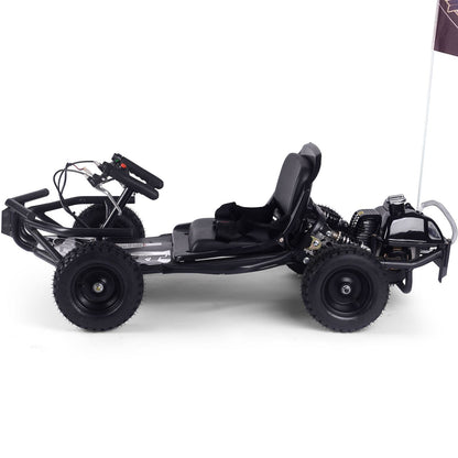 MotoTec USA Sandman Kids Gas Powered 52cc Go Kart - Black [MPN: MT-GK-Sandman-52cc_Black]_2048796