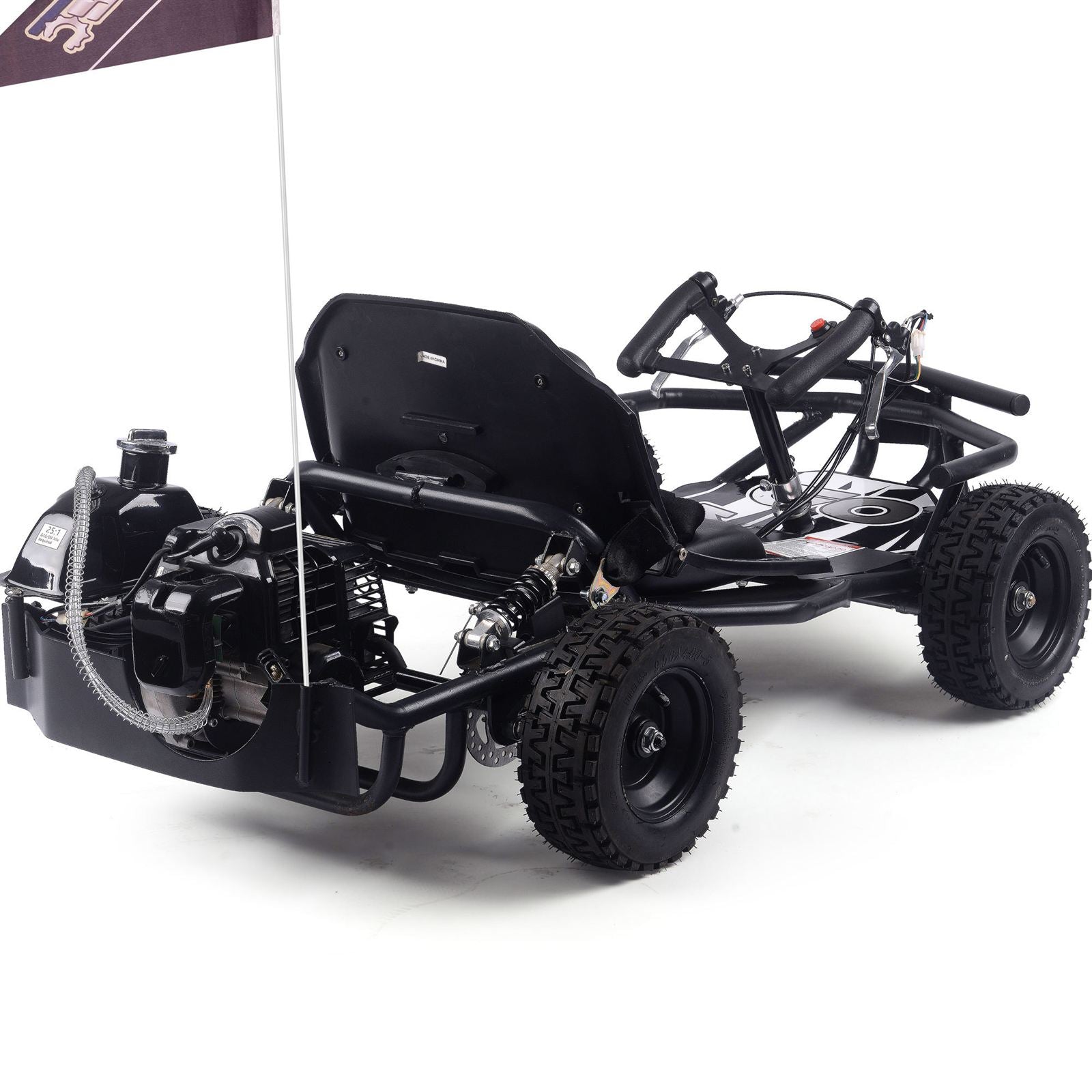 MotoTec USA Sandman Kids Gas Powered 52cc Go Kart - Black [MPN: MT-GK-Sandman-52cc_Black]_2048797