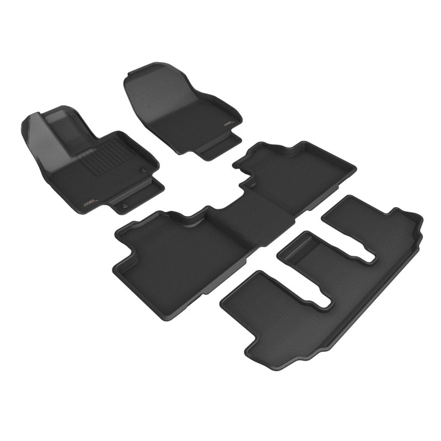 3D MAXpider Kagu Black Floormats - Row 1/2/3 for 20-23 Toyota Highlander Hybrid [MPN: L1TY27901509]_1558937