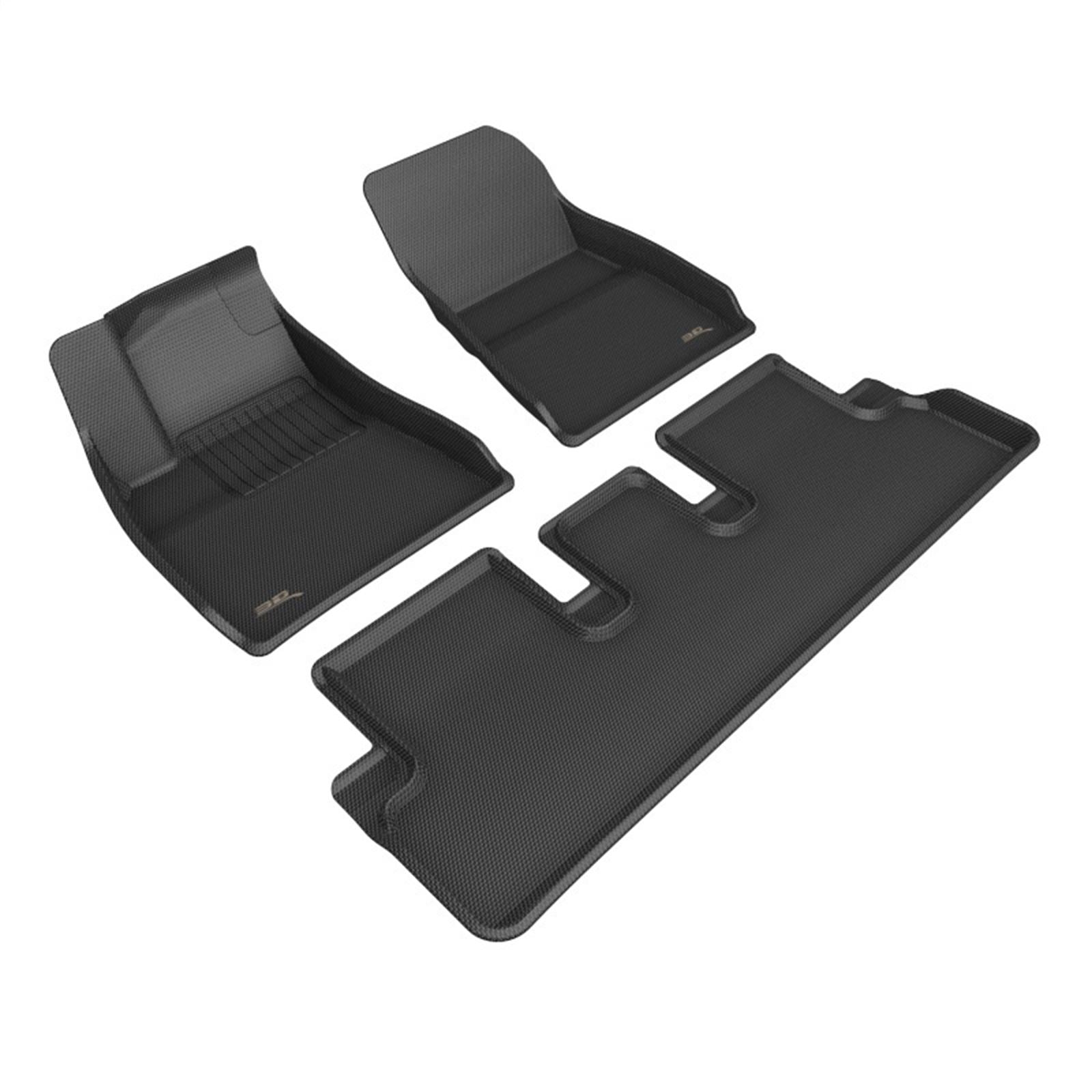 3D MAXpider Kagu 1st & 2nd Row Floormat for 2024 Tesla Model 3 - Black [MPN: L1TL06901509]_1560037