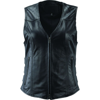 Kuryakyn Women's River Road Plains Leather Vest - Black_1549263