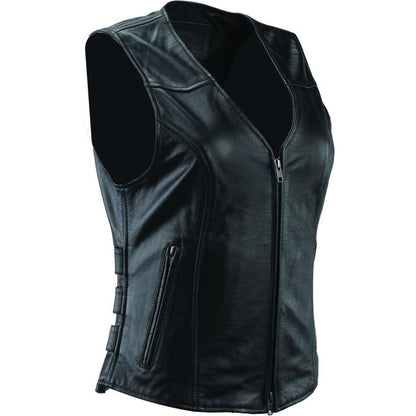 Kuryakyn Women's River Road Plains Leather Vest - Black_1552557