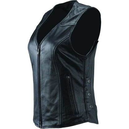 Kuryakyn Women's River Road Plains Leather Vest - Black_1552556