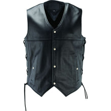 Kuryakyn River Road Old Skool Leather Vest - Black_1554927