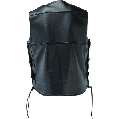 Kuryakyn River Road Old Skool Leather Vest - Black_1554928