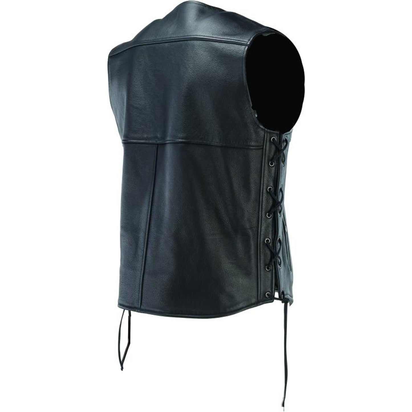 Kuryakyn River Road Old Skool Leather Vest - Black_1554931