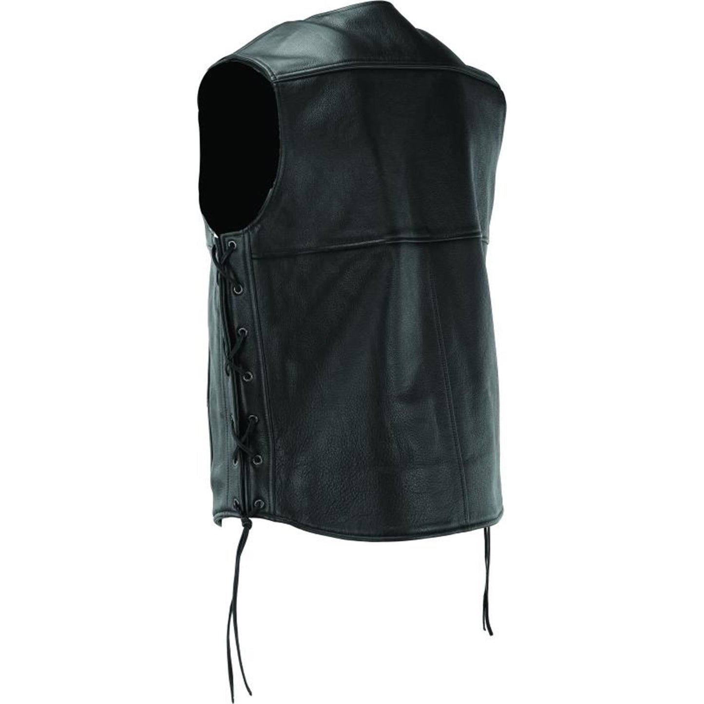 Kuryakyn River Road Old Skool Leather Vest - Black_1554932
