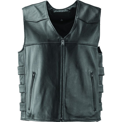 Kuryakyn River Road Plains Leather Vest - Black_1553752