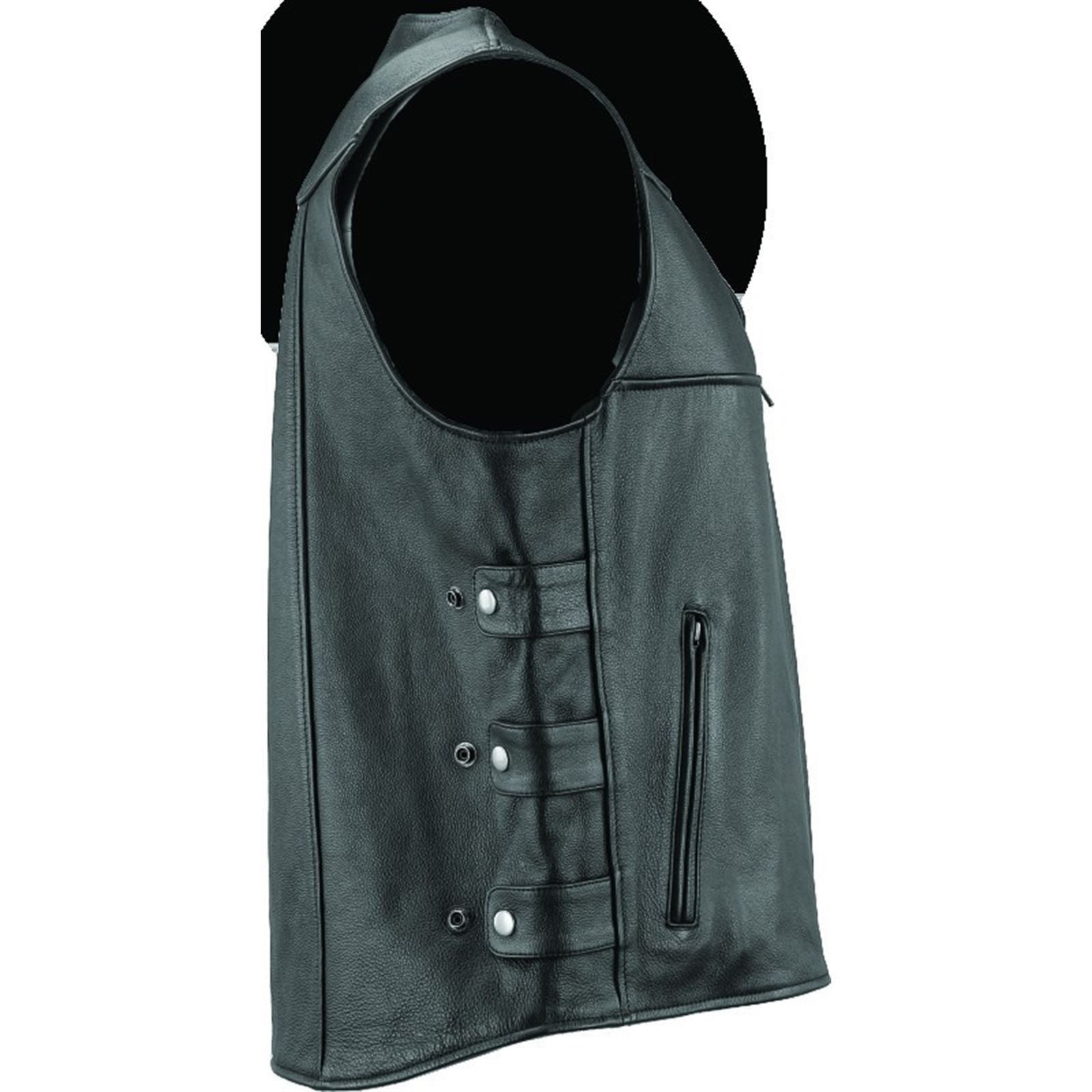 Kuryakyn River Road Plains Leather Vest - Black_1553754