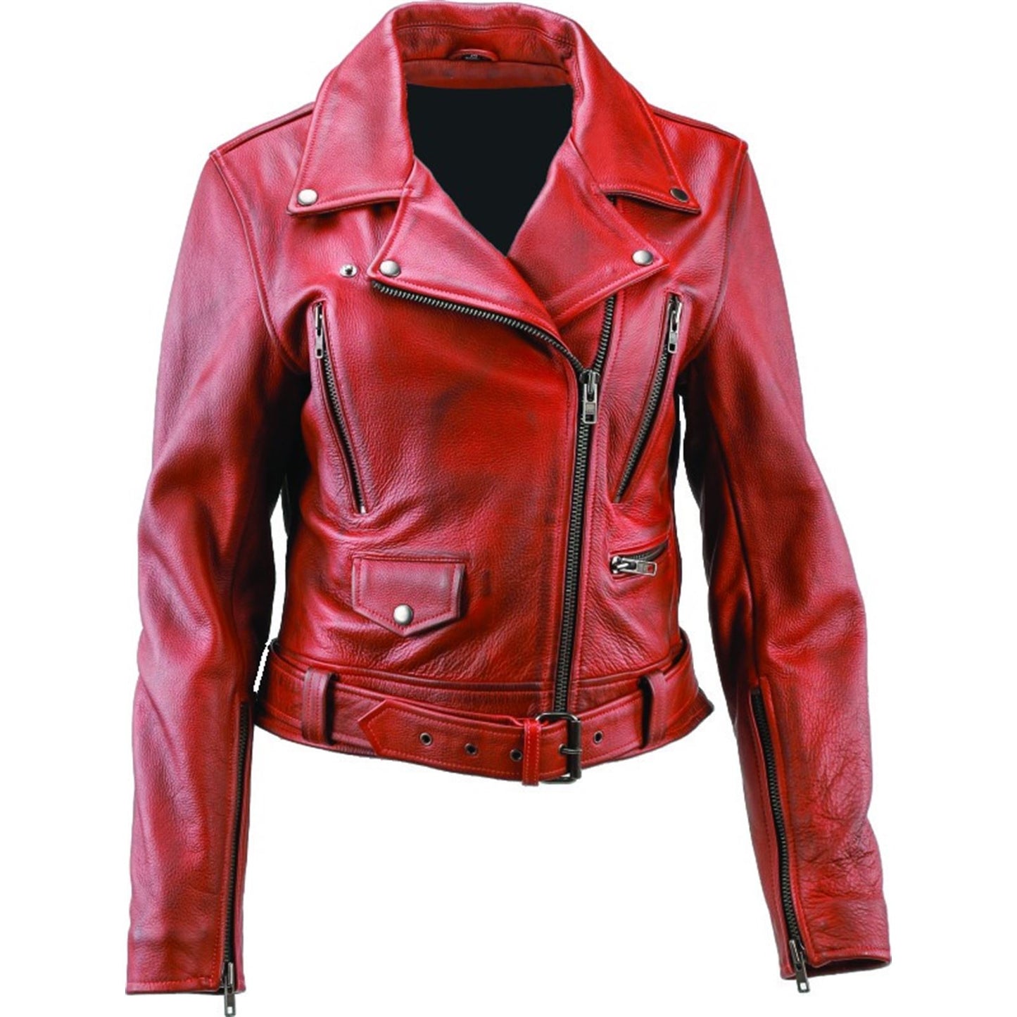 Kuryakyn Women's River Road Arabian Spice Leather Jacket - Red/Black_1553725