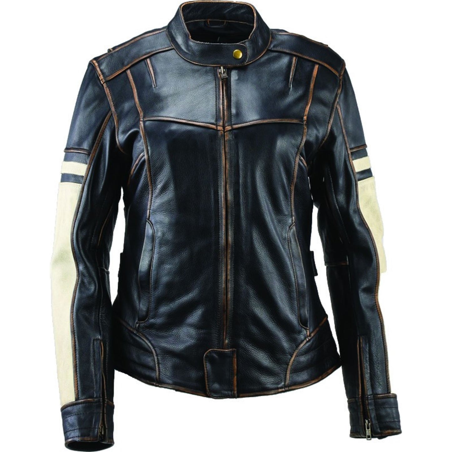 Kuryakyn Women's River Road Dame Vintage Leather Jacket - Black_1553731