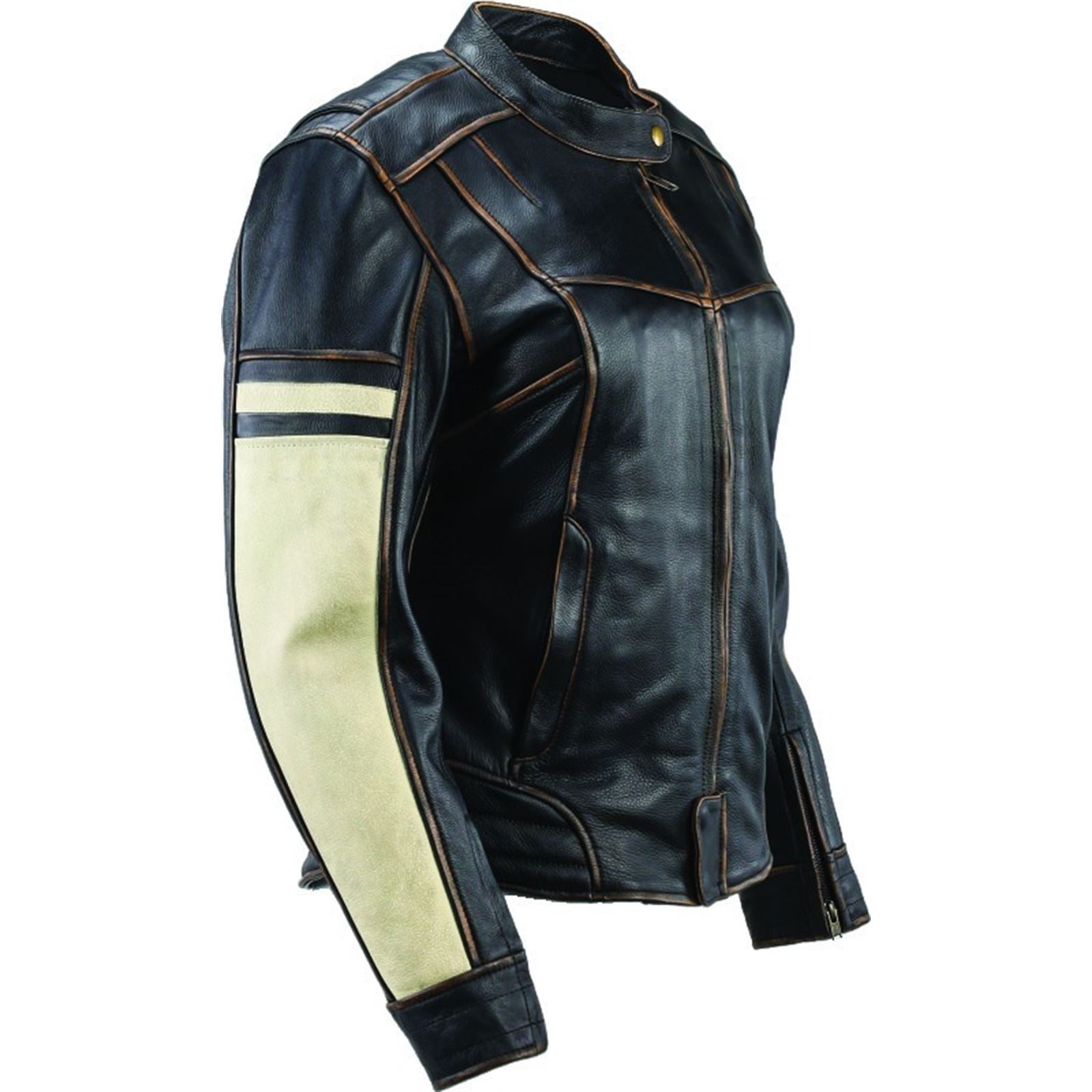 Kuryakyn Women's River Road Dame Vintage Leather Jacket - Black_1553733