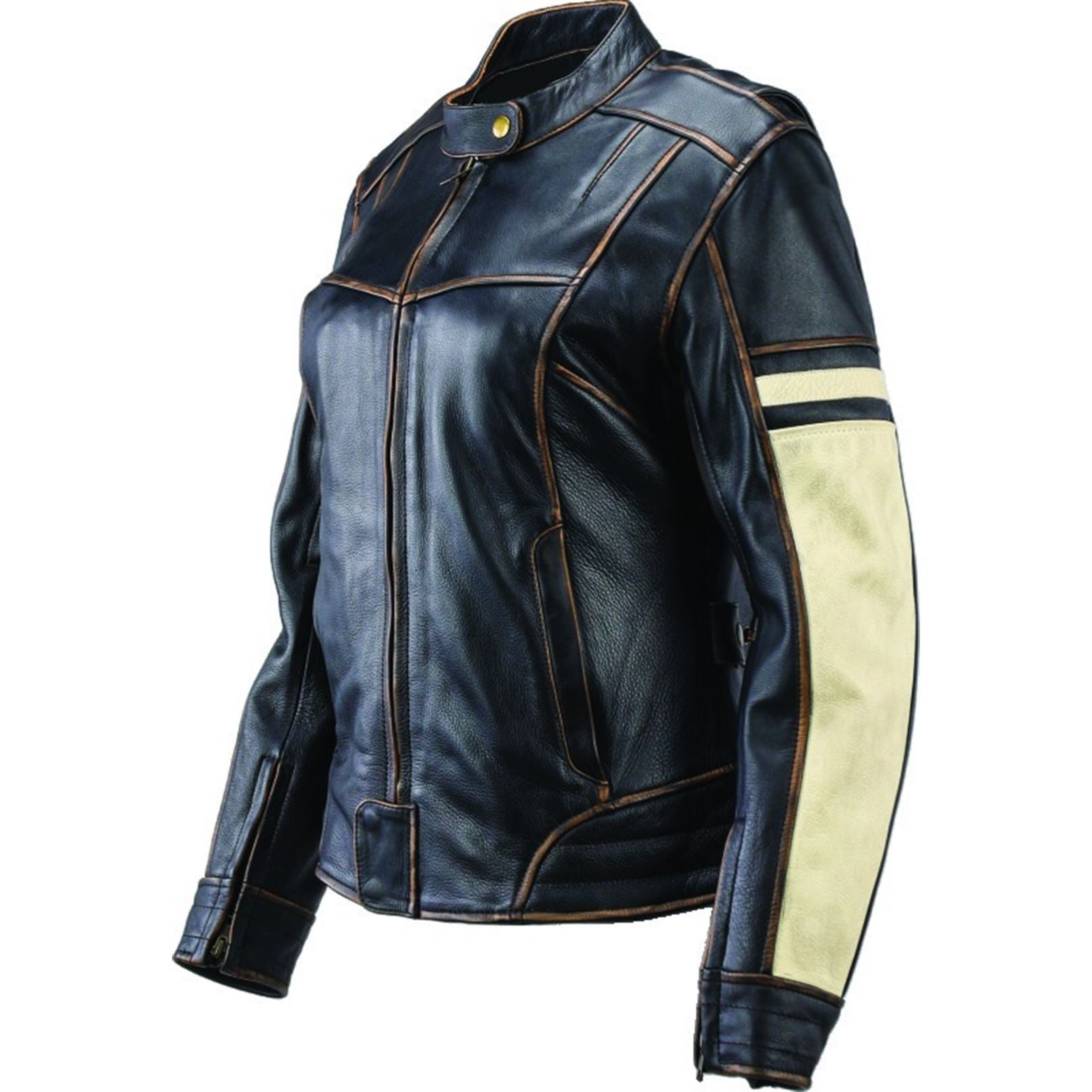 Kuryakyn Women's River Road Dame Vintage Leather Jacket - Black_1553734