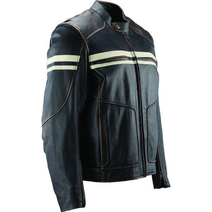 Kuryakyn River Road Hoodlum Vintage Leather Jacket - Black_1553793