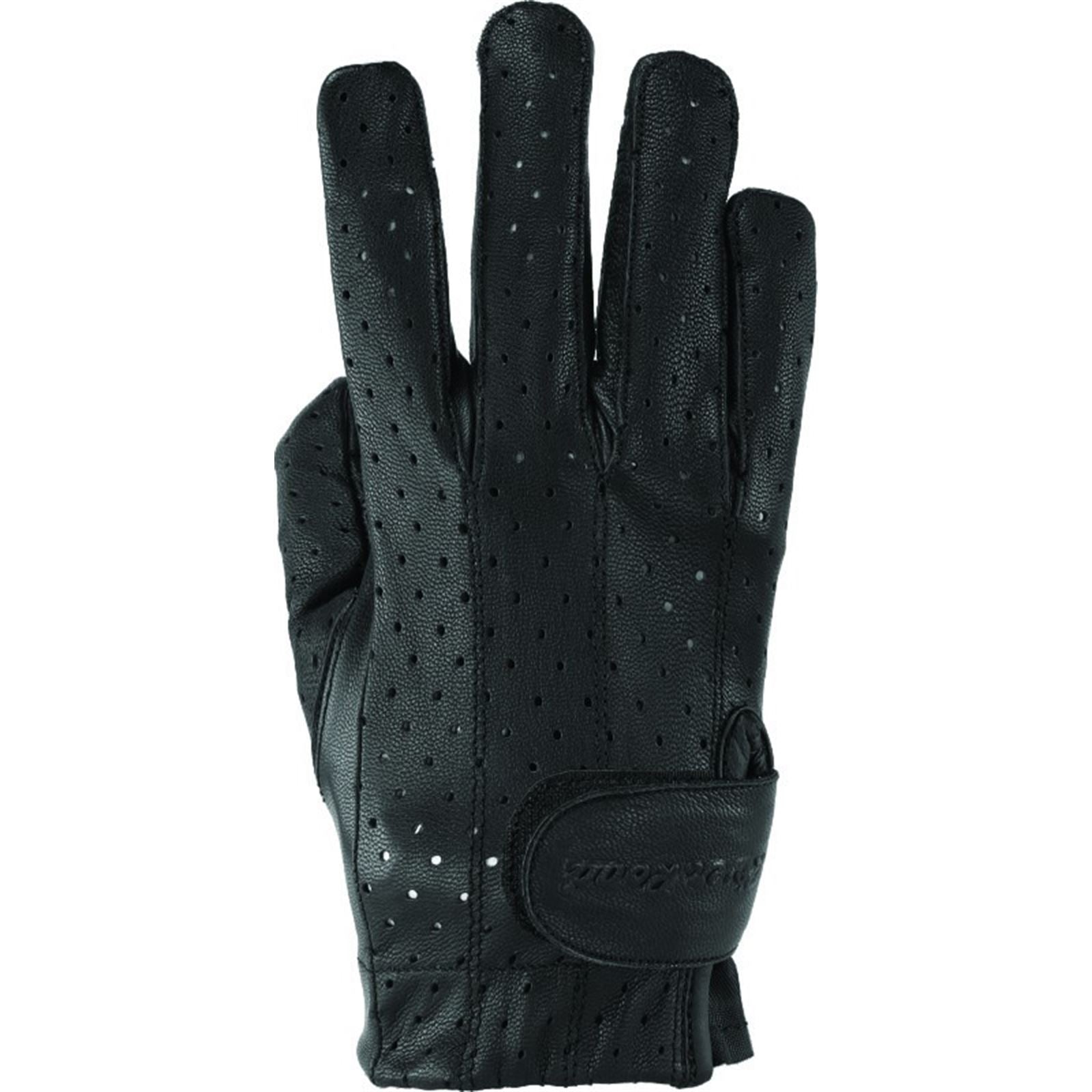 Kuryakyn River Road Women's Tucson Leather Perforated Gloves - Black_1553797