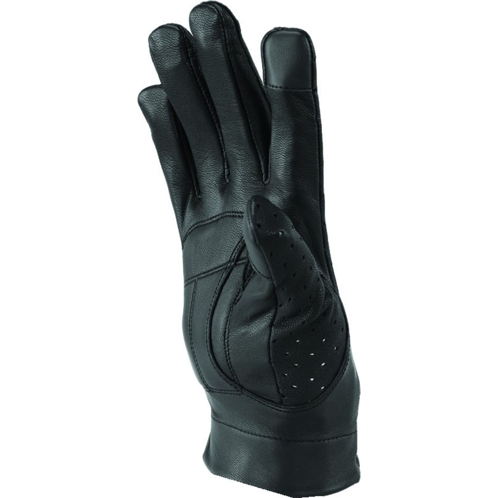 Kuryakyn River Road Women's Tucson Leather Perforated Gloves - Black_1553799