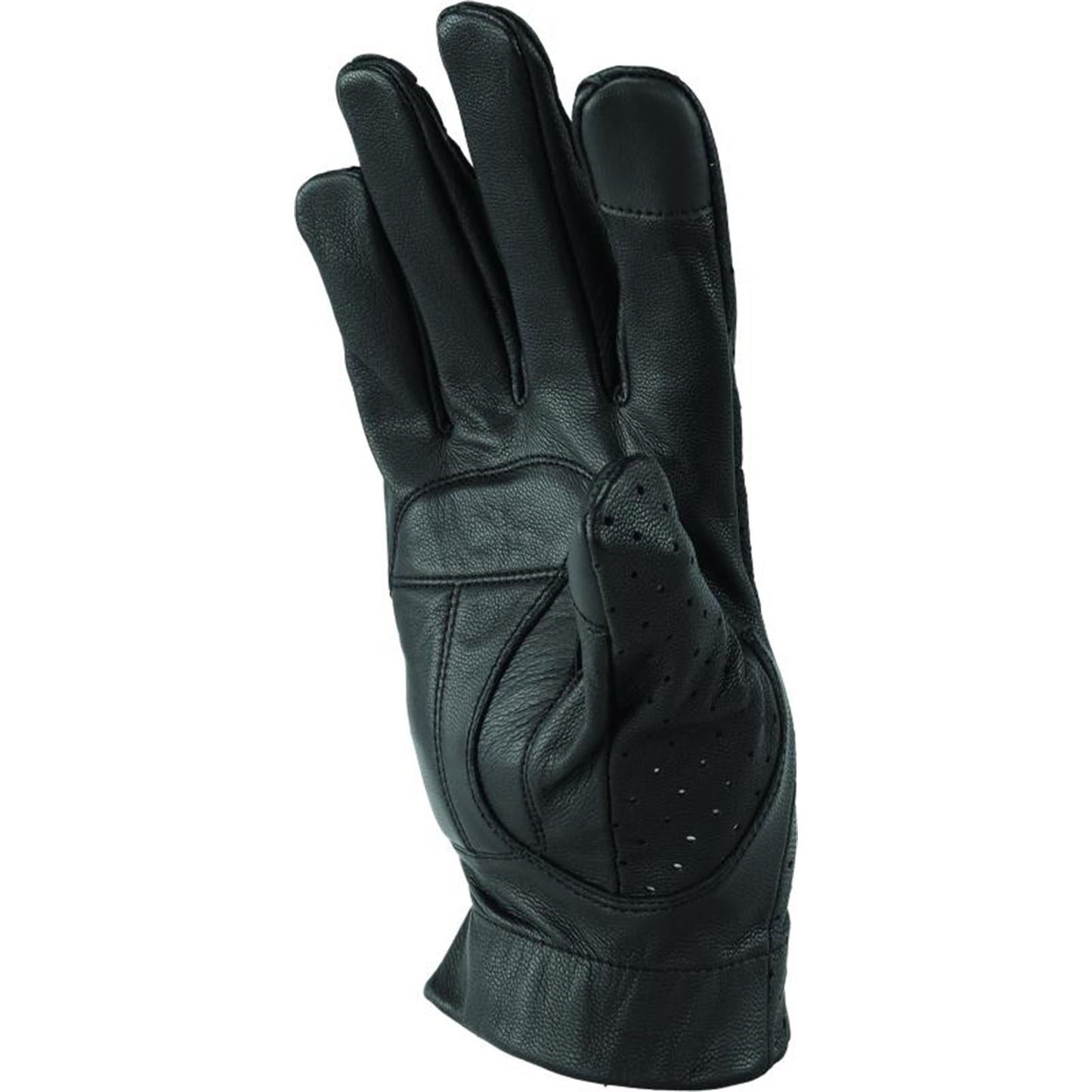 Kuryakyn River Road Tucson Leather Perforated Gloves - Black_1552611