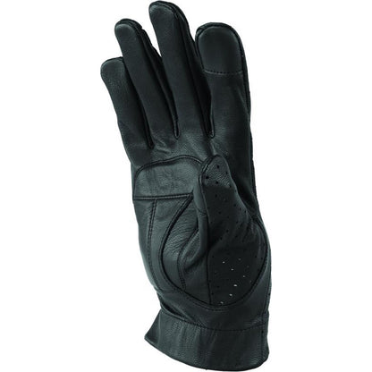 Kuryakyn River Road Tucson Leather Perforated Gloves - Black_1552611
