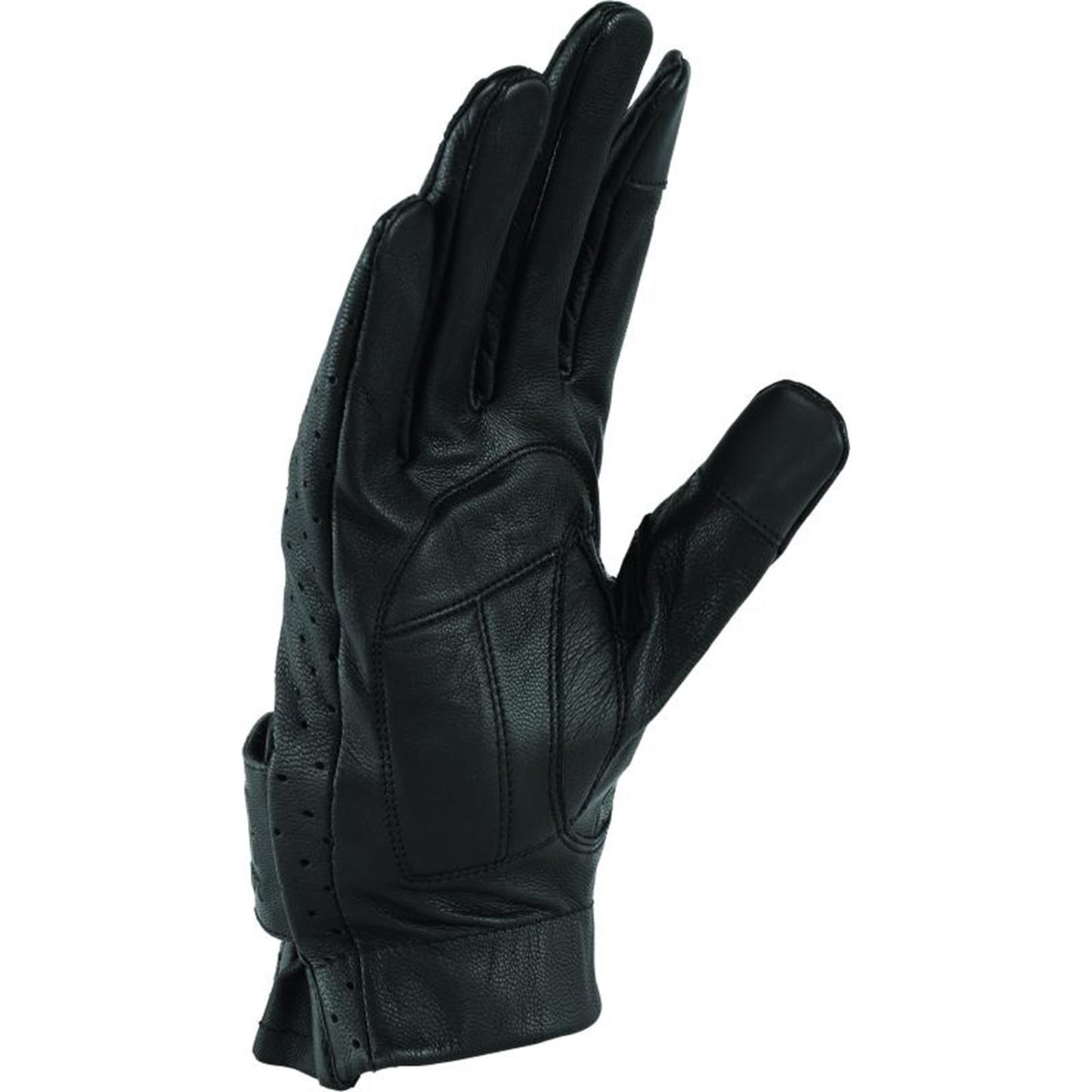 Kuryakyn River Road Tucson Leather Perforated Gloves - Black_1552592