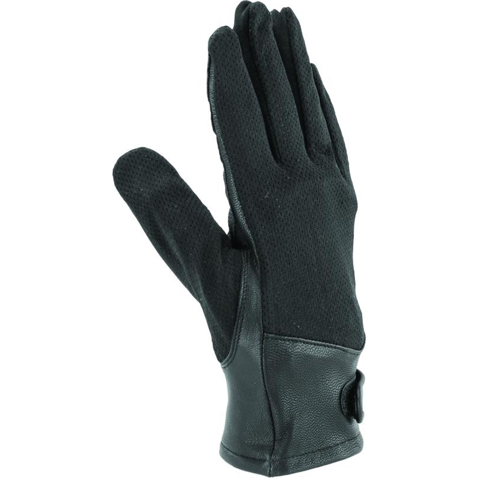 Kuryakyn River Road Women's Pecos Leather Mesh Gloves - Black_1552599
