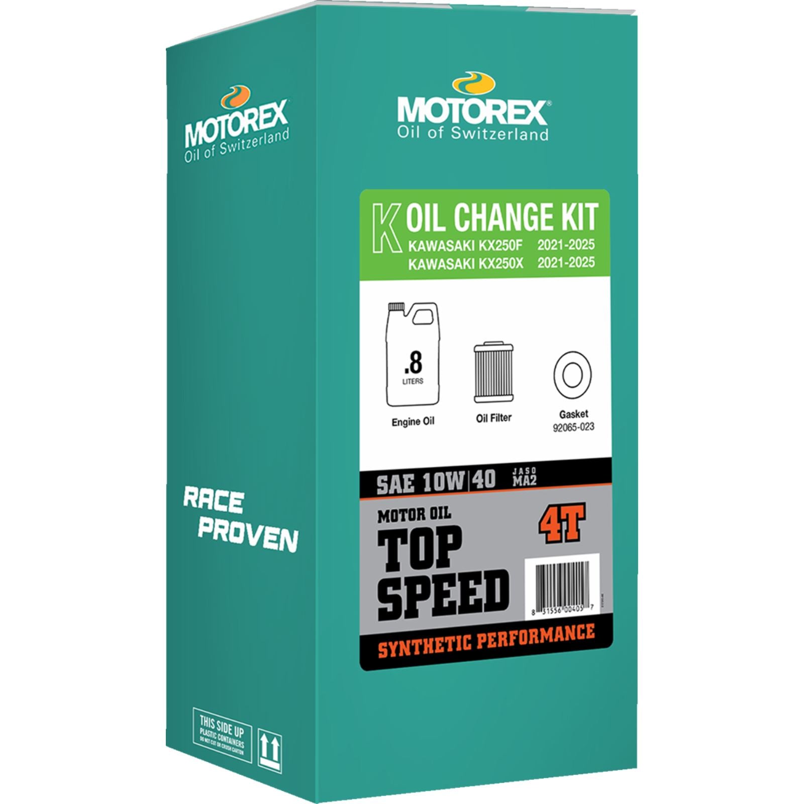 Motorex Top Speed Oil Change Kit for Kawasaki KX 250 - 0.80L - 10W/40 [MPN: 311247]_1645274