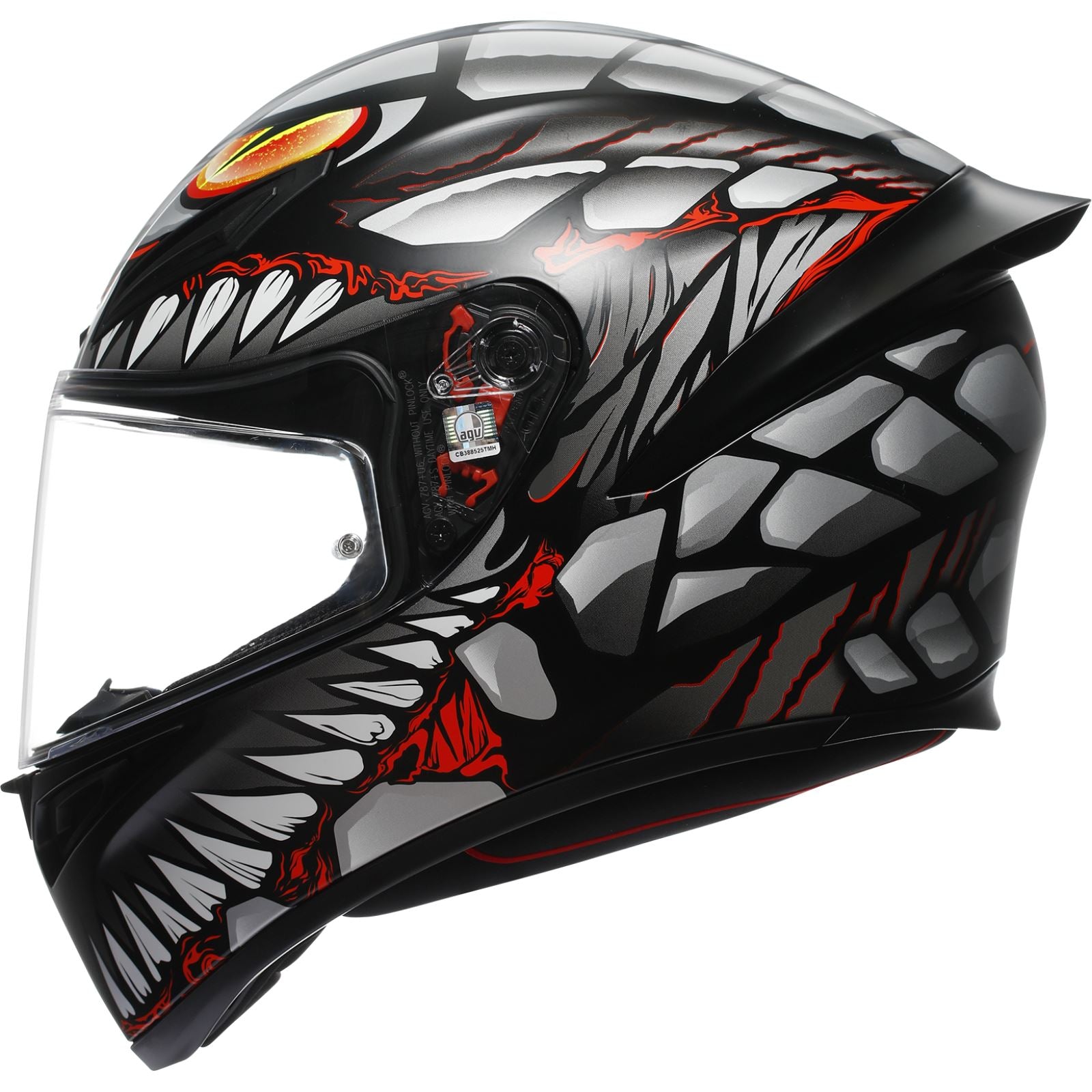 AGV Helmets K1 S Helmet - Lyzard - Matte Black/Gray/Red_1550333