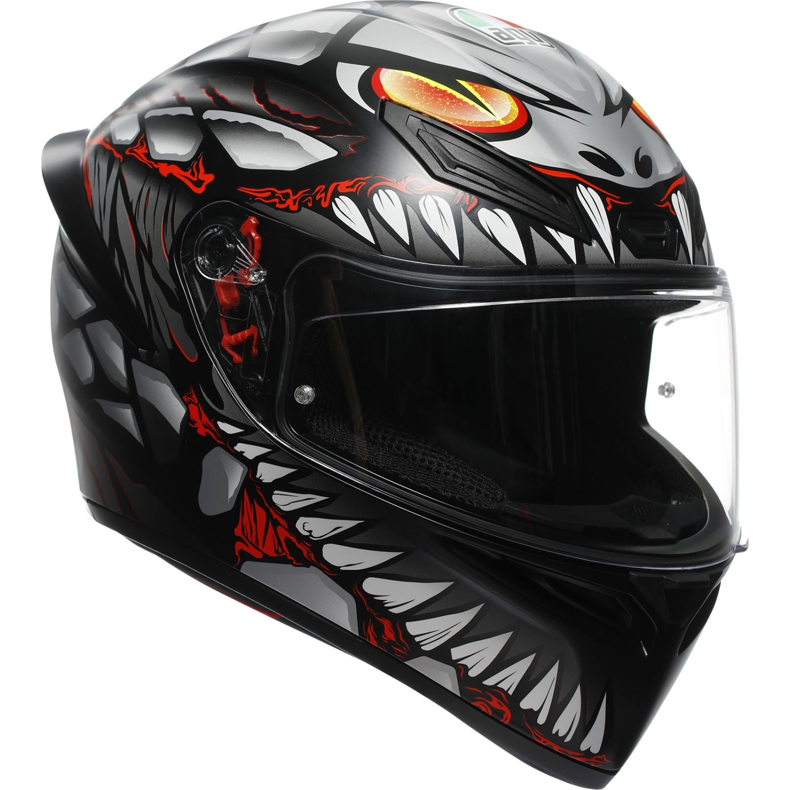 AGV Helmets K1 S Helmet - Lyzard - Matte Black/Gray/Red_1550331
