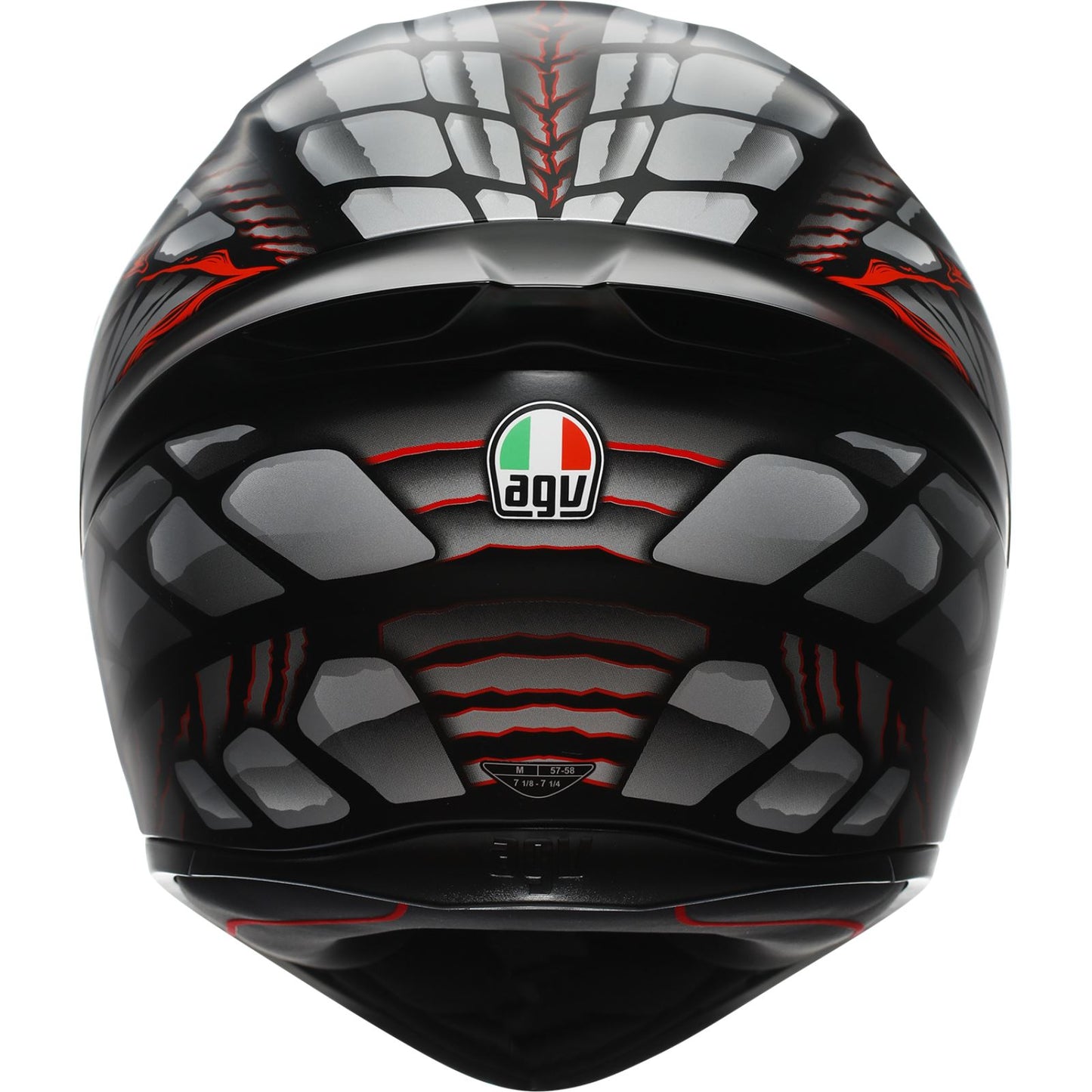 AGV Helmets K1 S Helmet - Lyzard - Matte Black/Gray/Red_1550310