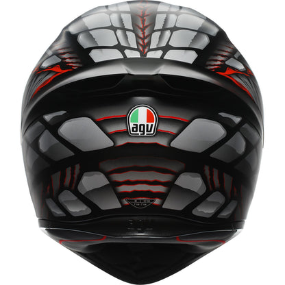 AGV Helmets K1 S Helmet - Lyzard - Matte Black/Gray/Red_1550310