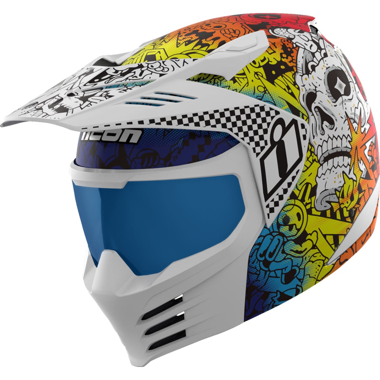 Icon Elsinore™ Helmet - Doodle 3 - White_1550453