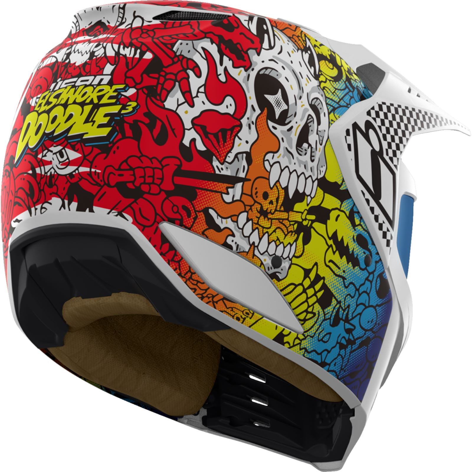 Icon Elsinore™ Helmet - Doodle 3 - White_1550434