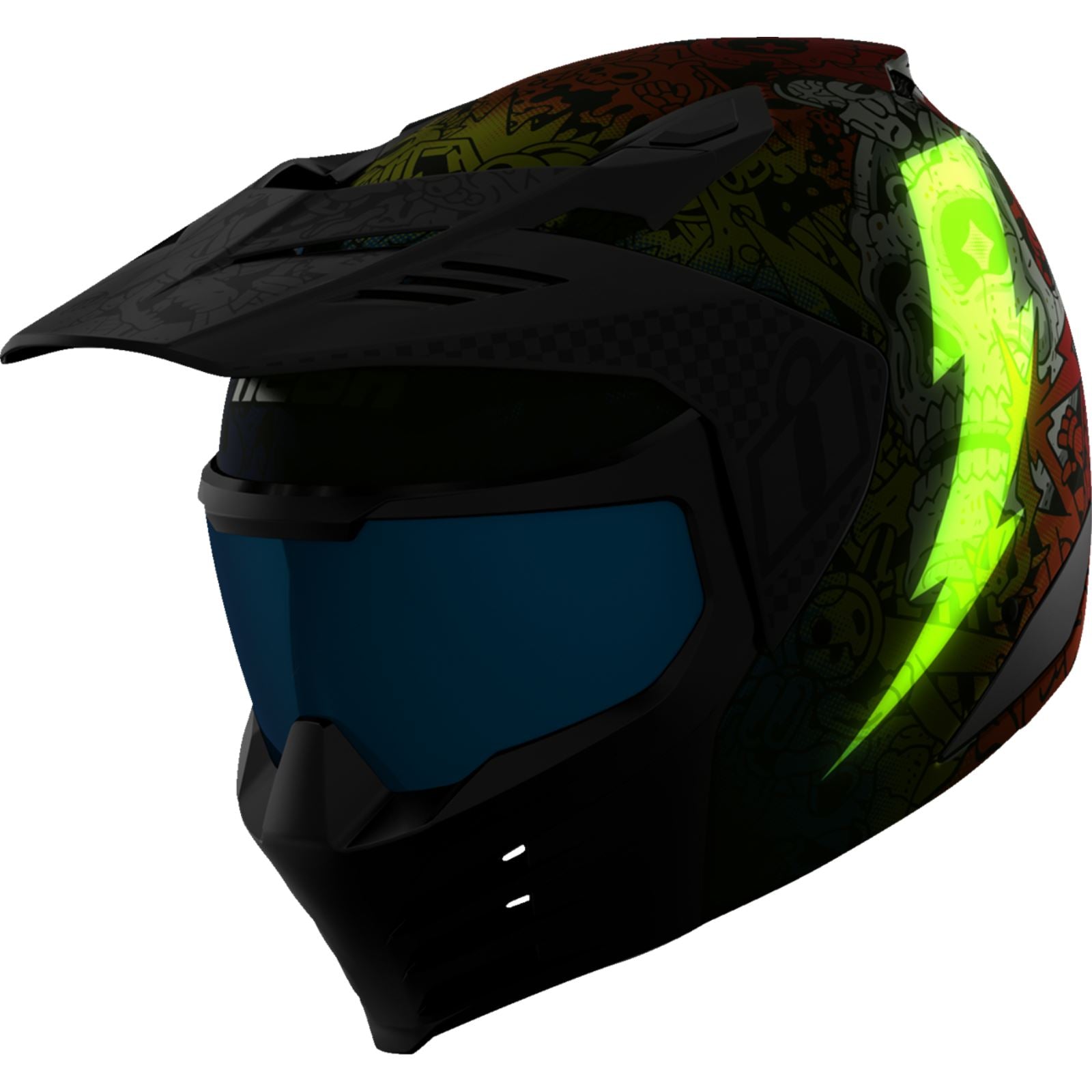 Icon Elsinore™ Helmet - Doodle 3 - White_1550431