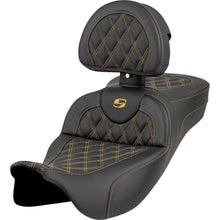 Saddlemen Roadsofa™ Extended Reach Seat - Lattice - Gold Stitch - FL '08-'23 808-07B-184B7_1550637