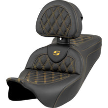 Saddlemen Roadsofa™ Seat - Lattice Stitch - Gold Stitch - w/ Backrest 808-07B-182B7_1550638