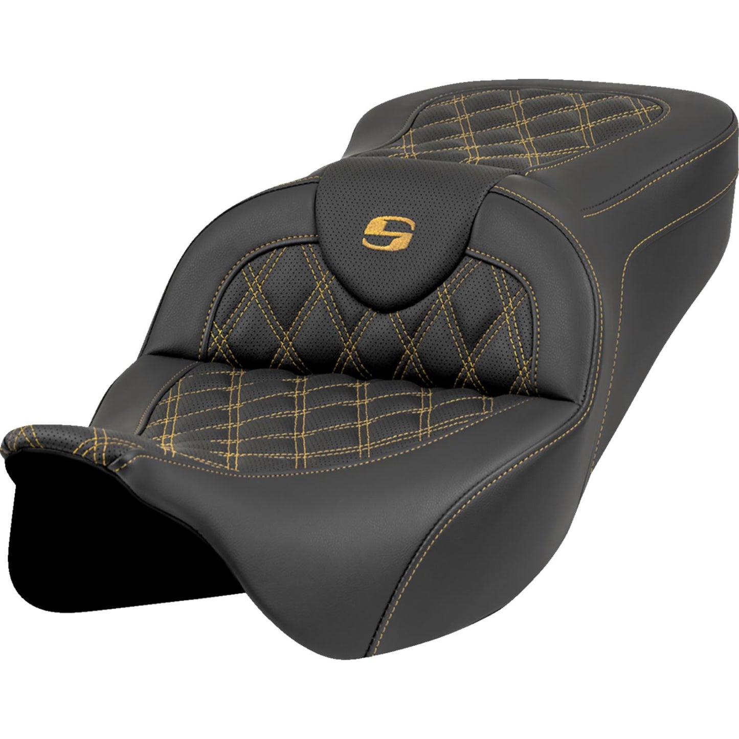 Saddlemen Roadsofa™ Seat - Lattice Stitch - Gold Stitch - w/o Backrest 808-07B-18207_1550640