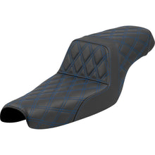 Saddlemen Step-Up Seat - Lattice Stitch - Blue Stitch - XL '04-'22 807-11-17501_1550643