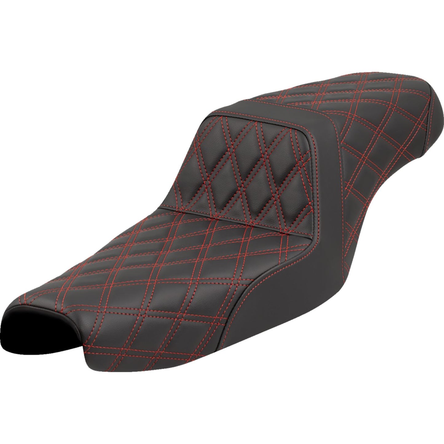 Saddlemen Step-Up Seat - Lattice Stitch - Red Stitch - XL '04-'22 807-11-17504_1550644