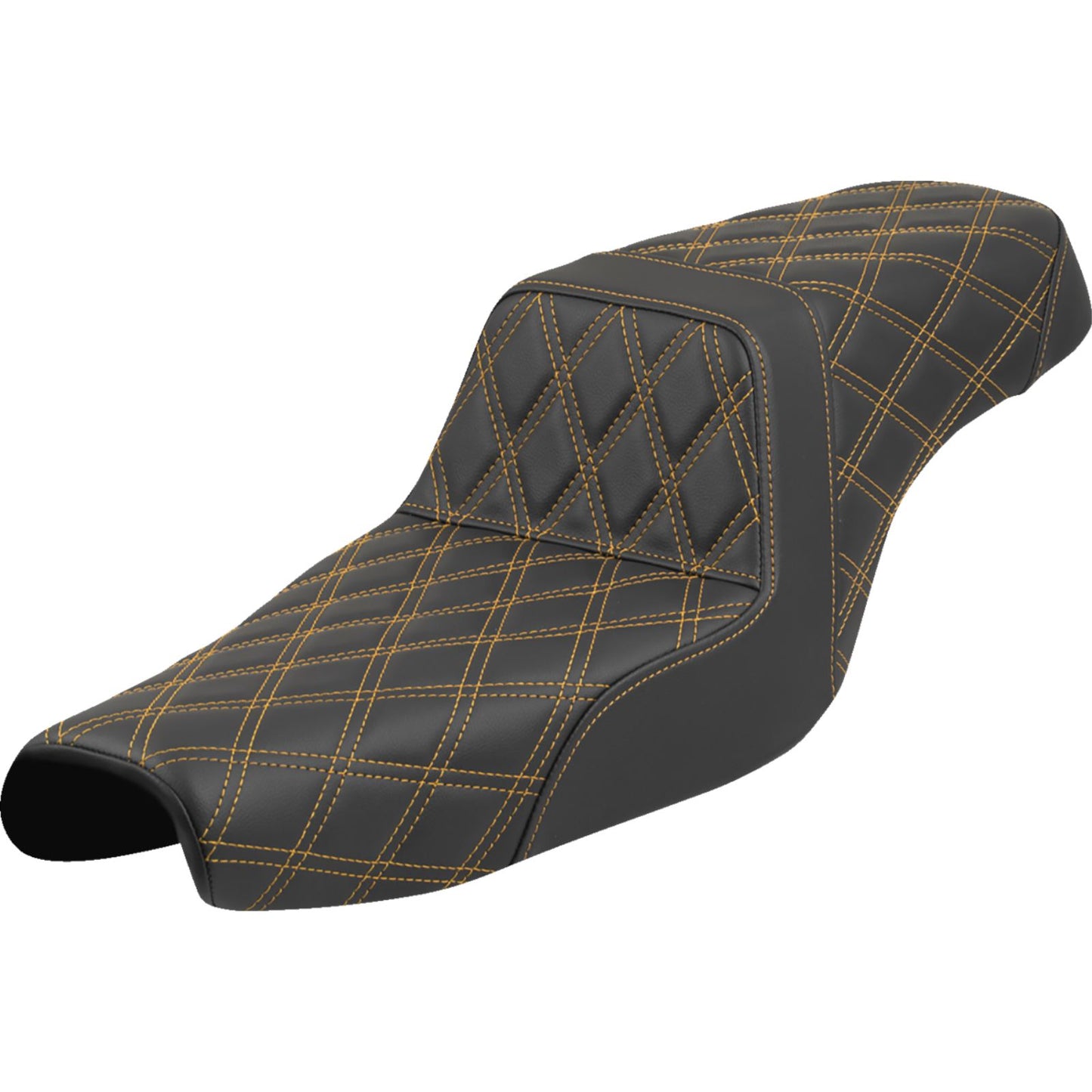Saddlemen Step-Up Seat - Lattice Stitch - Gold Stitch - XL '04-'22 807-11-17507_1550646