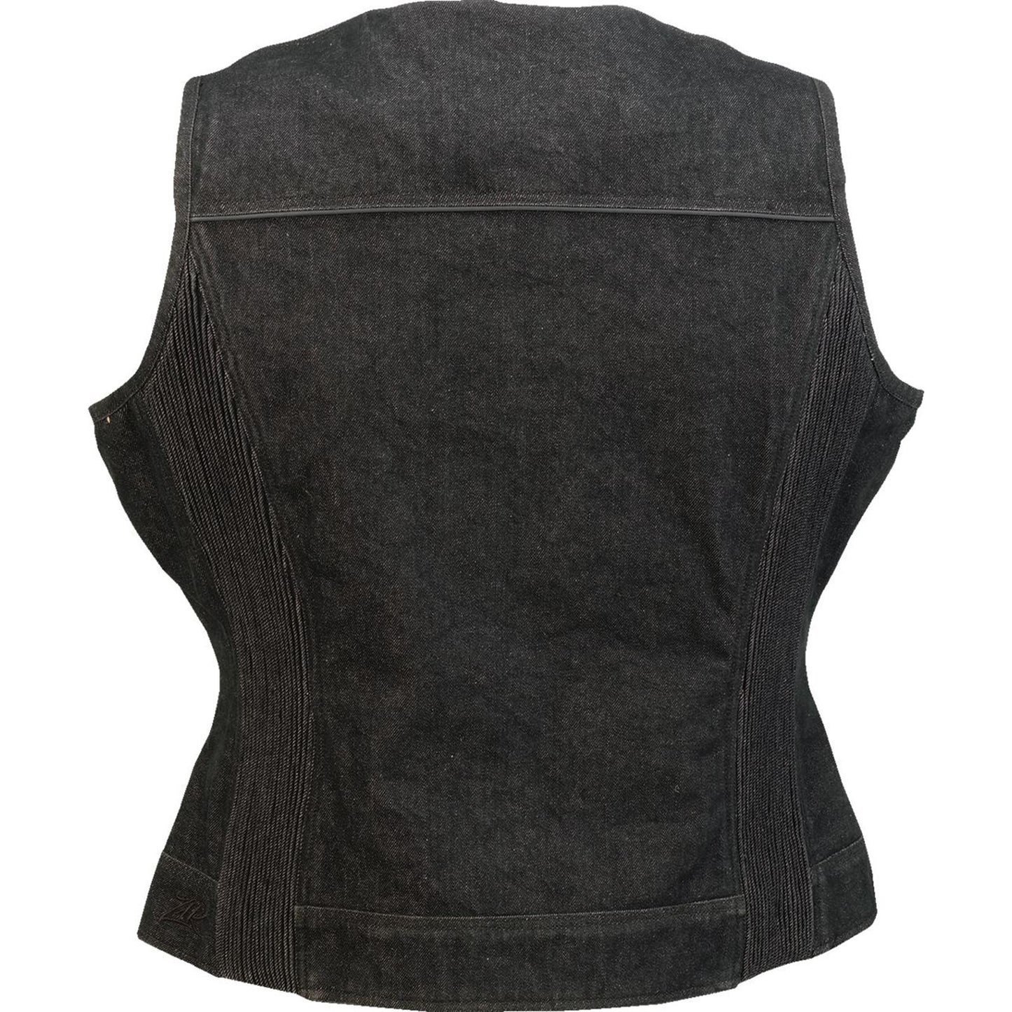 Z1R Women's Denim Vest - Black_1624433