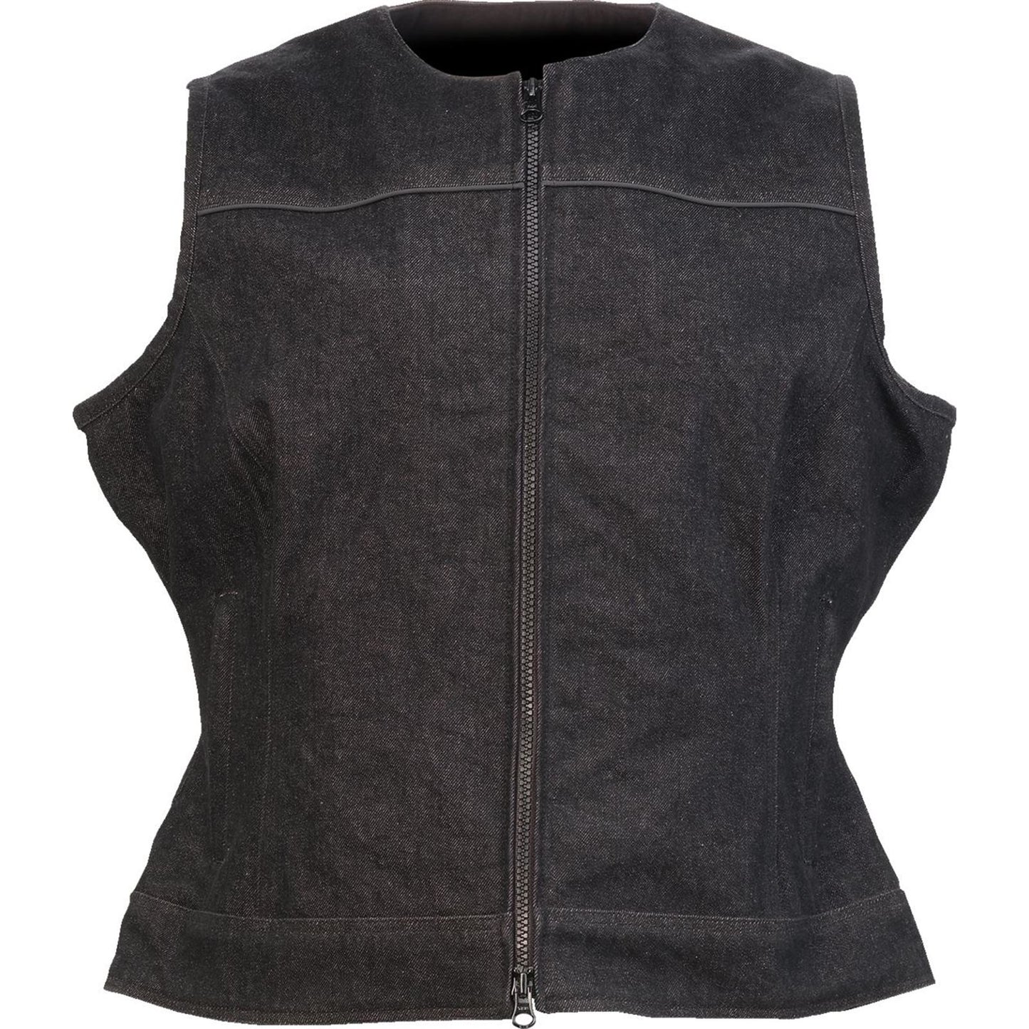Z1R Women's Denim Vest - Black_1624432