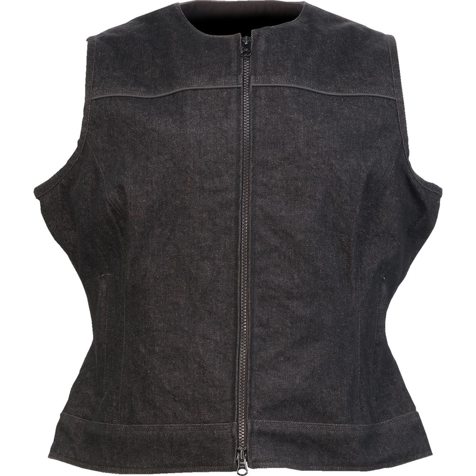 Z1R Women's Denim Vest - Black_1624432