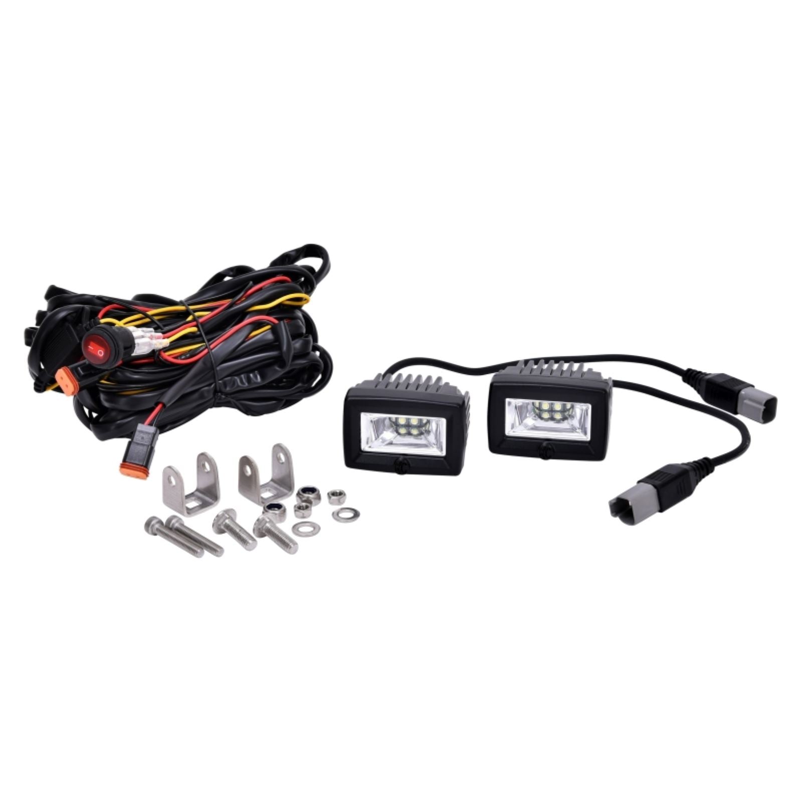 KC HiLiTES C-Series 2" C2 LED Light 20w Area Flood Beam (Pair Pack System) - Black [MPN: 328]_1551491