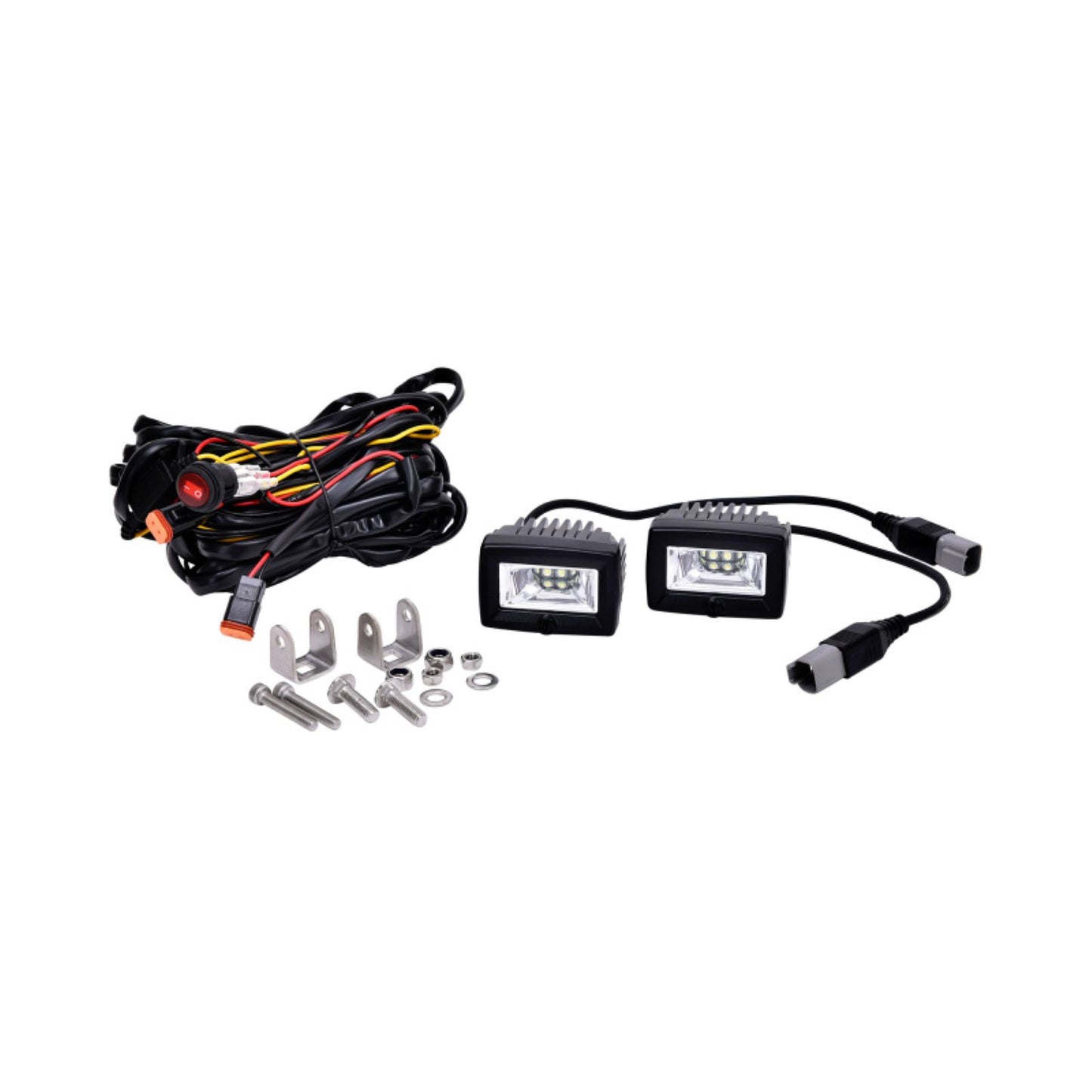 KC HiLiTES C-Series 2" C2 LED Light 20w Area Flood Beam (Pair Pack System) - Black [MPN: 328]_1551539