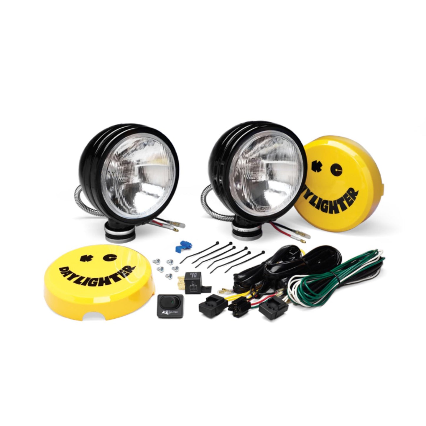 KC HiLiTES Daylighter 6" Halogen Light 100w Spread Beam (Pair Pack System) - Black SS [MPN: 234]_1551597