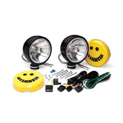KC HiLiTES Daylighter 6" Halogen Light 100w Spread Beam (Pair Pack System) - Black SS [MPN: 234]_1551597