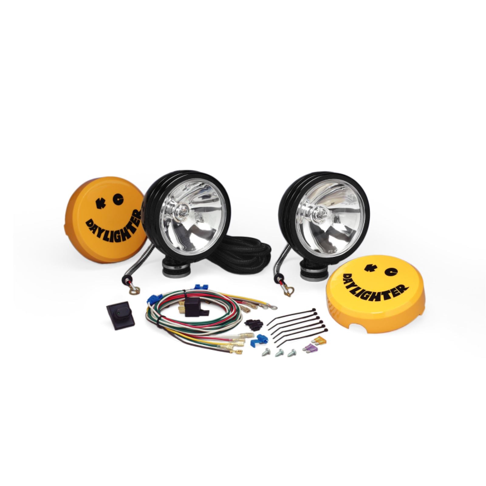 KC HiLiTES Daylighter 6" Halogen Light 100w Spot Beam (Pair Pack System) - Black SS [MPN: 238]_1551603
