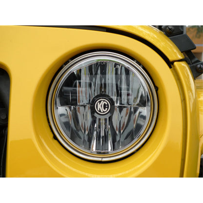 KC HiLiTES 7" Gravity LED DOT Headlight fits 07-18 Jeep JK (Not for Rubicon/Sahara) - Pair [MPN: 42351]_1551654